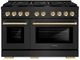 ZLINE Autograph Edition Paramount 48" Black Stainless Steel Pro Style Dual Fuel Range with Polished Gold Accents-0