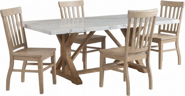 Elements International Lakeview 5-Piece Natural/White Dining Set-0
