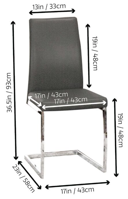 Cramco Sarah Charcoal Gray/Chrome Dining Side Chair-2