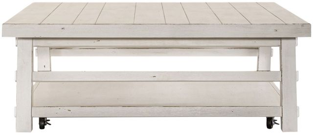 Liberty Furniture Modern Farmhouse Flea Market White Oversized Cocktail Table-3