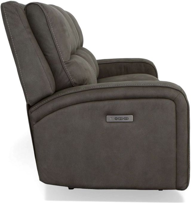Flexsteel® Nirvana Grey Power Reclining Sofa with Power Headrests-3