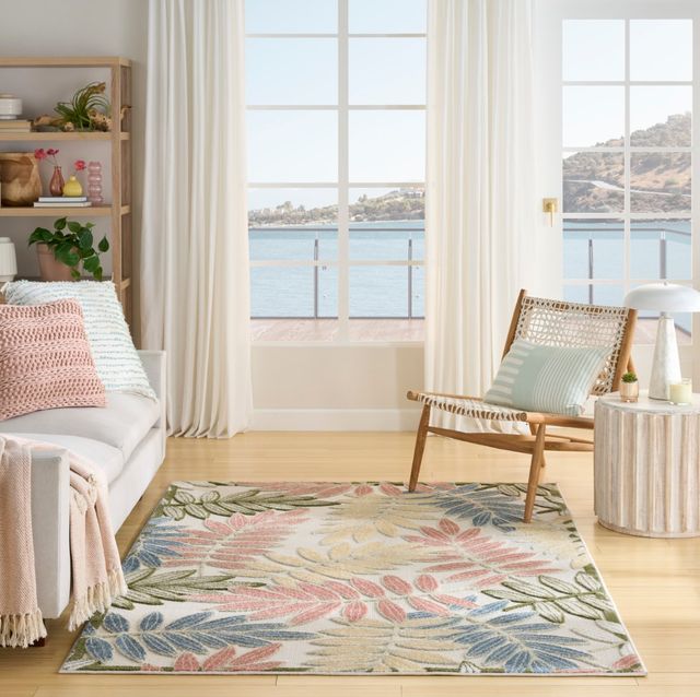 Nourison Home™ Aloha Ivory Rose 5'x8' Style 1 Area Rug-1