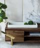 A & B Home White 30" Marble Tray-5
