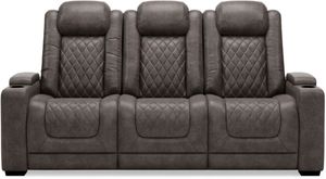 Signature Design by Ashley HyllMont Gray Power Reclining Sofa