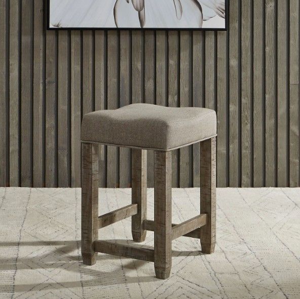 Liberty Furniture Parkland Falls Oatmeal/Weathered Taupe Upholstered Console Stool-1