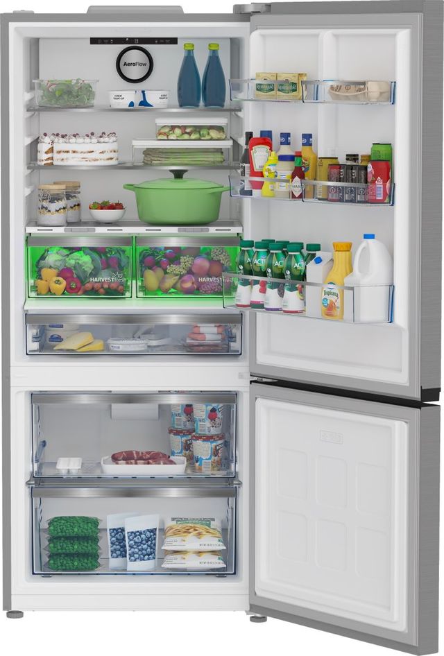 Beko 30 in. 16.1 Cu. Ft. Fingerprint Free Stainless Steel Counter Depth Bottom Freezer Refrigerator-2
