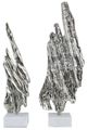 A & B Home 2-Piece Silver/White Tree Bark Statuaries Set-1