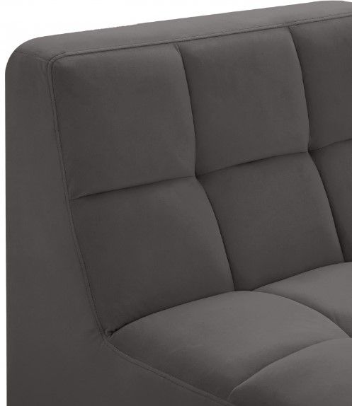 Meridian Furniture Relax Grey Velvet Modular Armless Chair-3