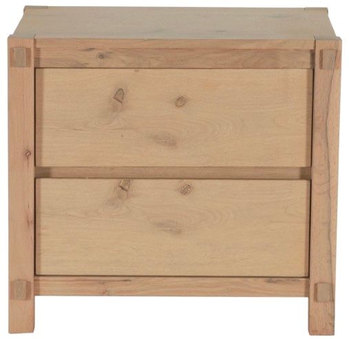 Home Trends & Design Flagstaff Natural Distressed Oak Nightstand-1