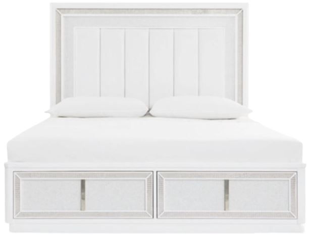 Signature Design by Ashley® Chalanna White Queen Upholstered Storage Panel Bed-1