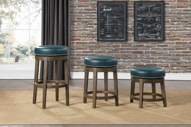 Mazin Furniture Westby Green Round Counter Swivel Stool-1