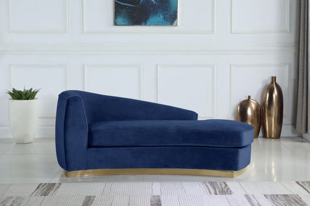 Meridian Furniture Julian Navy/Gold Velvet Chaise-3