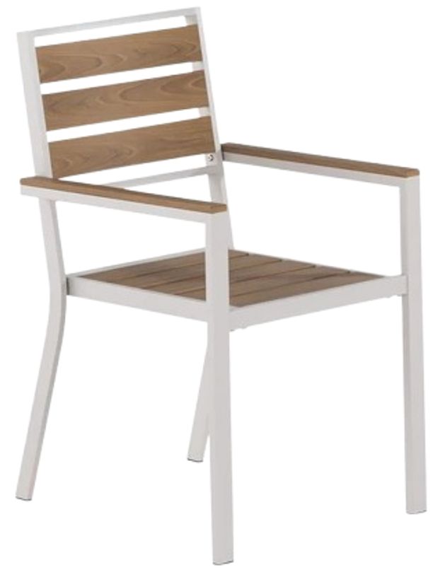 Transformer Table Transformer Light Gray/Light Oak Aluminum/Polystyrene Stackable Outdoor Dining Chair -0