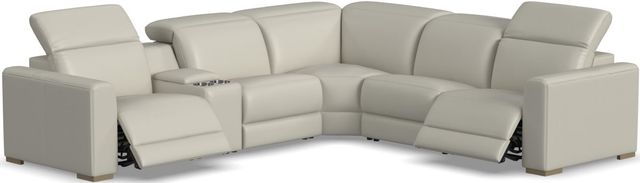 Flexsteel® Aurora 6-Piece Coconut Milk Power Reclining Sectional with Power Headrests-1