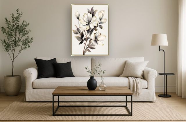 Classy Living Mindful Gilded Whisper Floral Wall Art-1