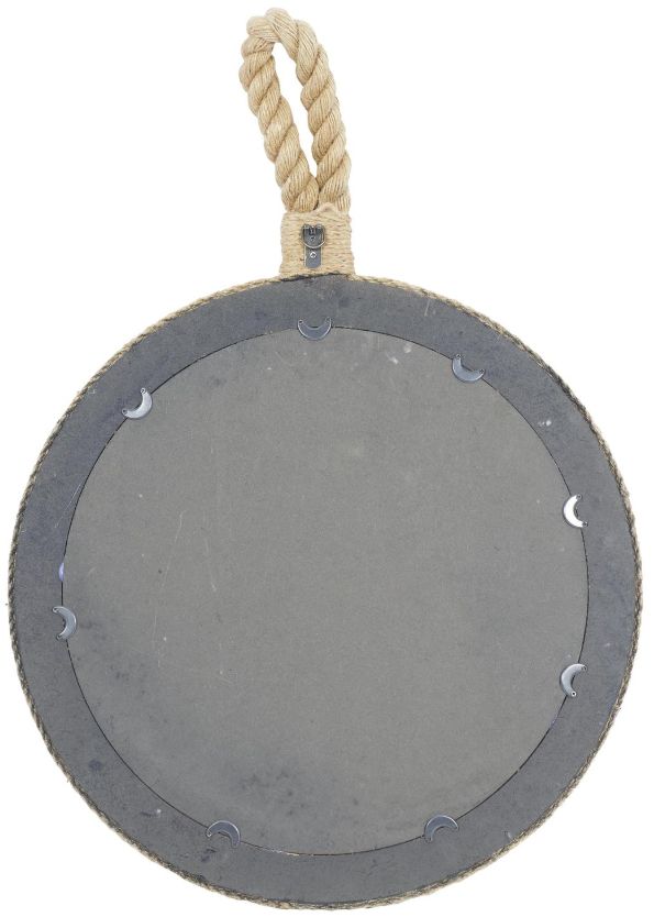 Deco Marche Brown Jute Rope Small Twisted Rope Room Wall Mirror-2