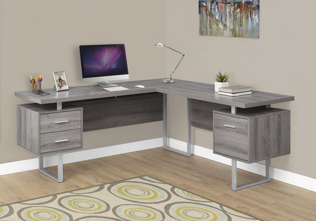 Monarch Specialties Inc. Dark Taupe 70" L Shaped Computer Desk-0