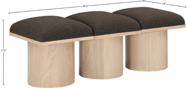 Meridian Furniture Pavilion 3-Piece Brown/Natural 47" Modular Bench Set-4