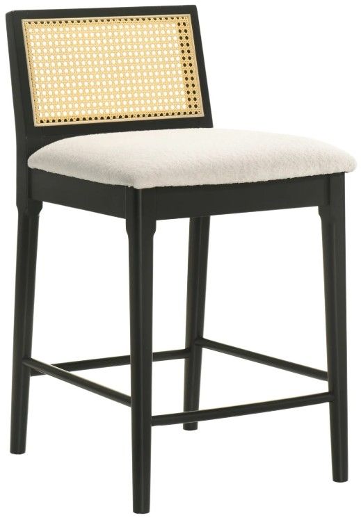Armen Living Tobias Black/White Counter Stool-0