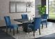 Elements International Valentino Black Dining Table with Grey Marble Top-2