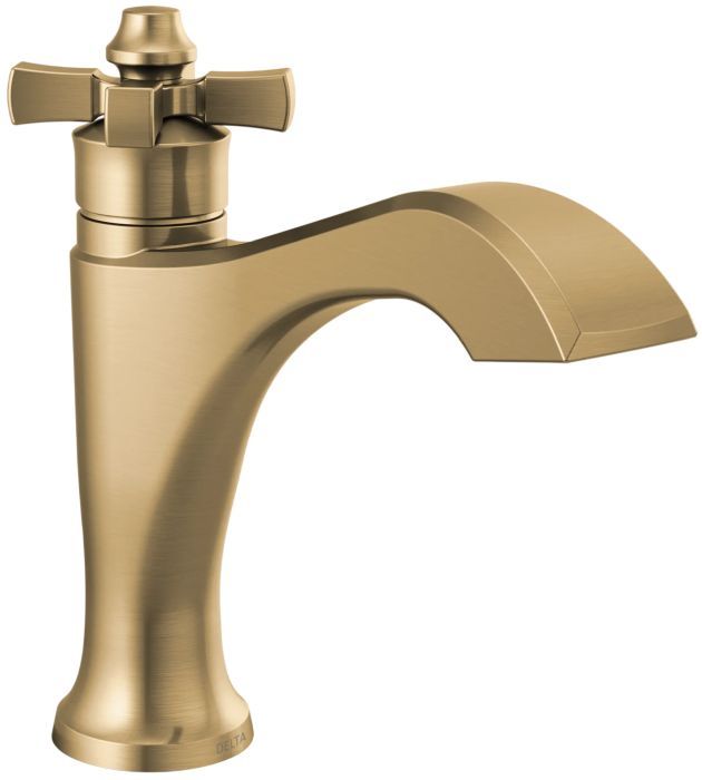 Delta Dorval® Champagne Bronze Single Handle Cross Bathroom Faucet with Drain -0