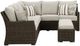 Signature Design by Ashley® Brook Ranch 3-Piece Beige/Brown Outdoor Fabric/Wicker Sofa Sectional and Bench-2