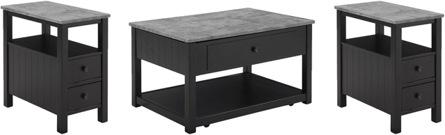 Signature Design by Ashley® Ezmonei 3-Piece Black/Gray Living Room Table Set-0