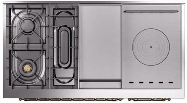 Ilve® Nostalgie II Series 48" Glossy Black Pro Style Dual Fuel Range-3