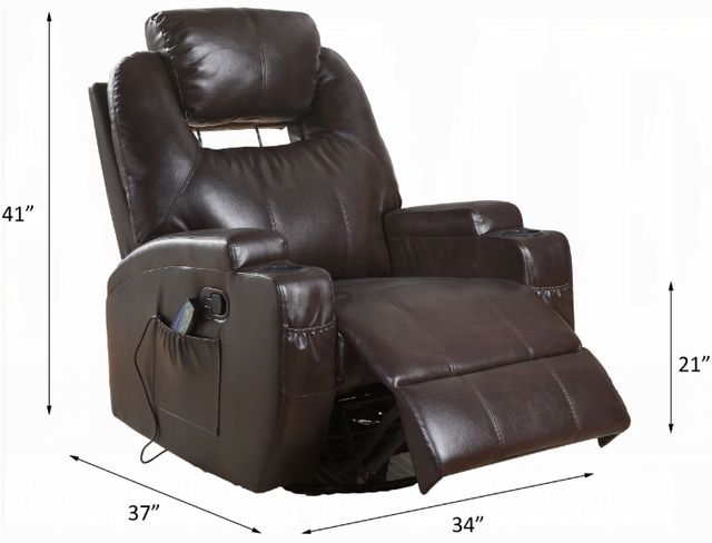 ACME Furniture Waterlily Brown Motion Rocker Recliner with Swivel-2