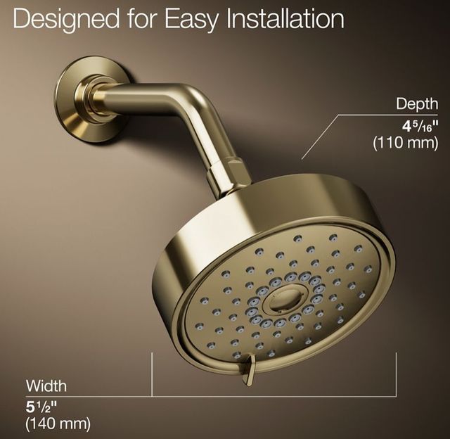 KOHLER® Purist® Vibrant French Gold 2.5 GPM 3-Function Showerhead-3