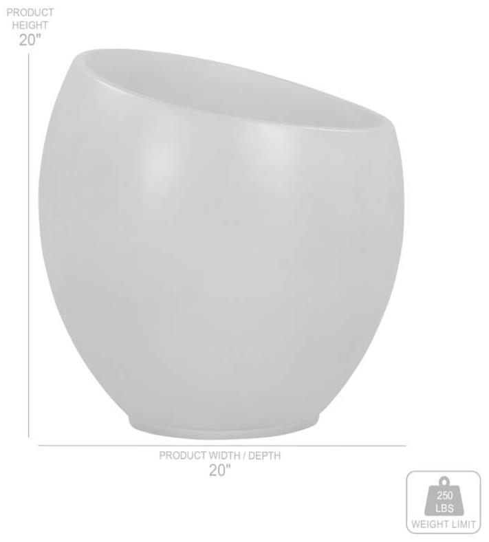 Armen Living Moonstone Planter - Thumbnail 3