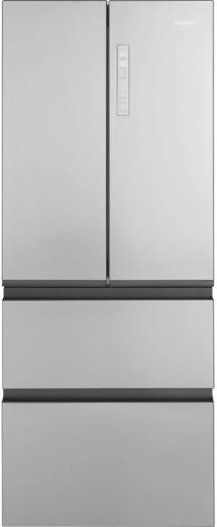 Haier 28 in. 14.5 Cu. Ft. Fingerprint Resistant Stainless Steel Counter Depth French Door Refrigerator