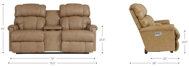 La-Z-Boy® Pinnacle Navy Power Wall Reclining Loveseat with Console, Headrest, and Lumbar-2