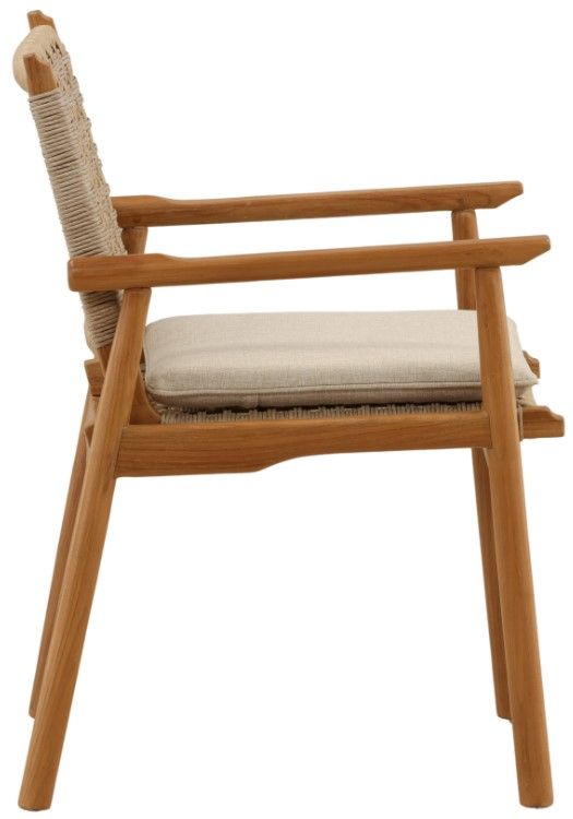 Dovetail Furniture Alea 2-Piece Natural/Sand Fabric/Wicker/Wooden Outdoor Dining Chair Set-1