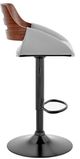 Armen Living Karter Gray/Walnut/Black Adjustable Bar Stool-1