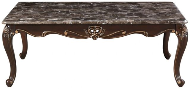 New Classic® Home Furnishings Constantine Marble Top Cocktail Table with Cherry Base-2