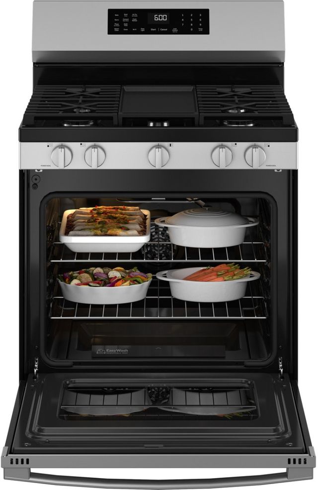 GE® 30'' Stainless Steel Freestanding Gas Range with No Preheat Air Fry and EasyWash™ Oven Tray -3