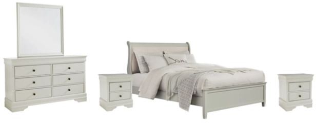 Signature Design by Ashley® Jorstad 5-Piece Gray Full Sleigh Bed Set-0
