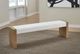 Modus Furniture One Bisque/White Slab Leg Upholstered Dining Bench-1