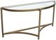 Magnussen Home® Cassidy Volakas Classic Demilune Sofa Table with Aged Brass Base-0