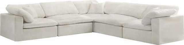 Meridian Furniture Cozy 5-Piece Cream 119" Modular Sectional-0
