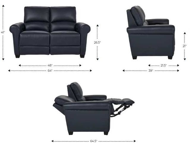 La-Z-Boy® Clybourn Bluestone Power Reclining Loveseat with Headrest-2