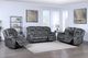 New Classic® Home Furnishings Morello Gray Dual Manual Reclining Sofa-1
