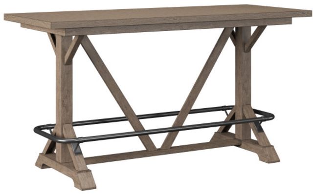Emerald Home Benton Pecan Brown Trestle Bar Table-0