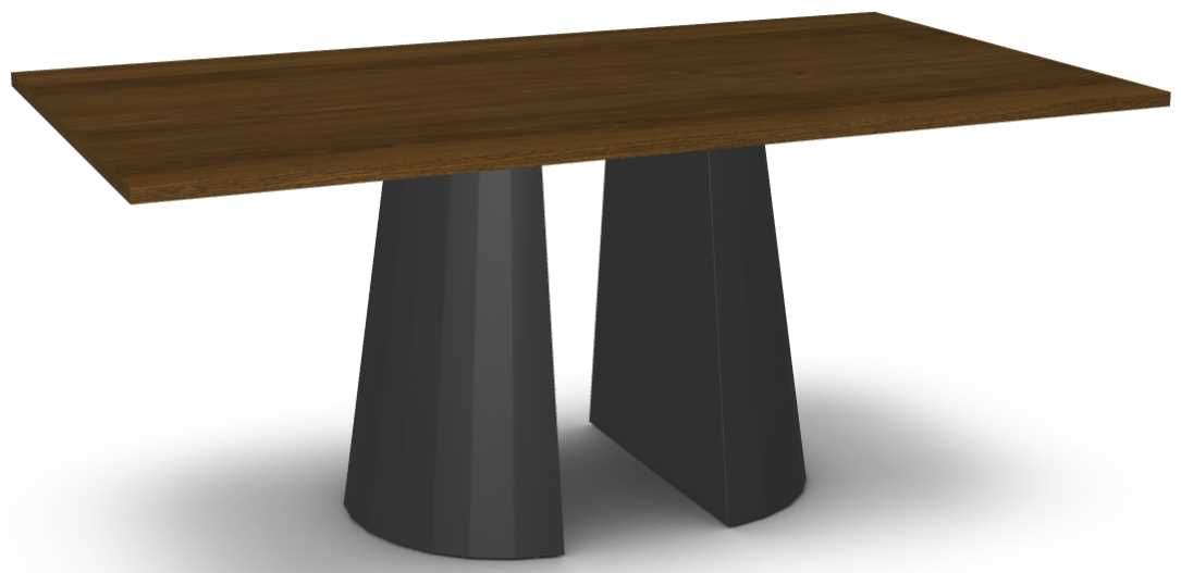Amisco Customizable Gemma Walnut Veneer 72" Rectangular Dining Table