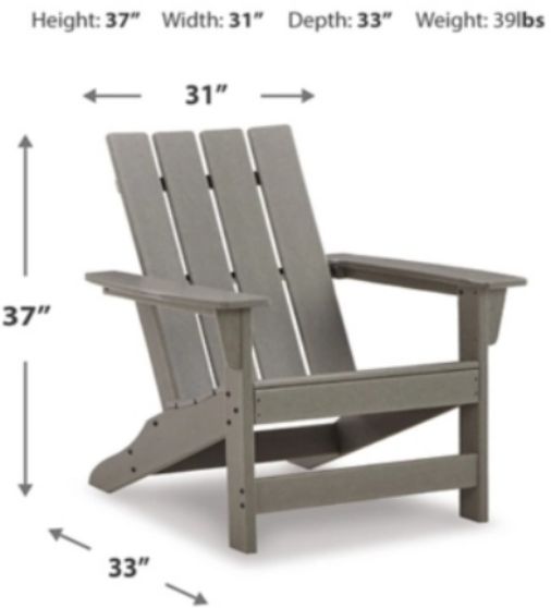 Signature Design by Ashley® Visola Gray Adirondack Outdoor Chair-4