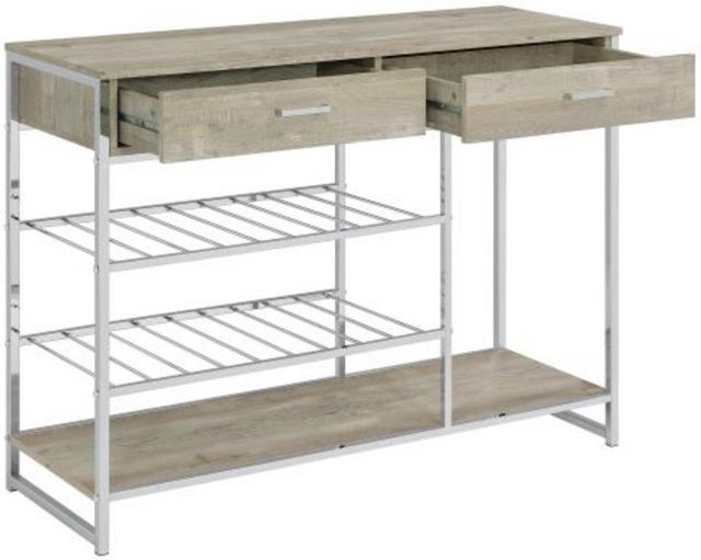 Coaster® Melrose Chrome/Gray Wine Cabinet-1
