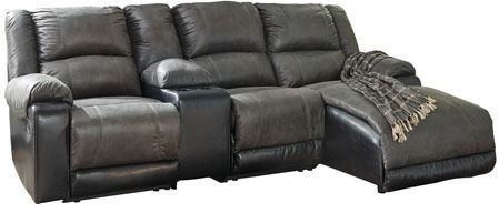 Signature Design by Ashley® Nantahala 4-Piece Slate Reclining Right-Arm Facing Sectional and Chaise-0