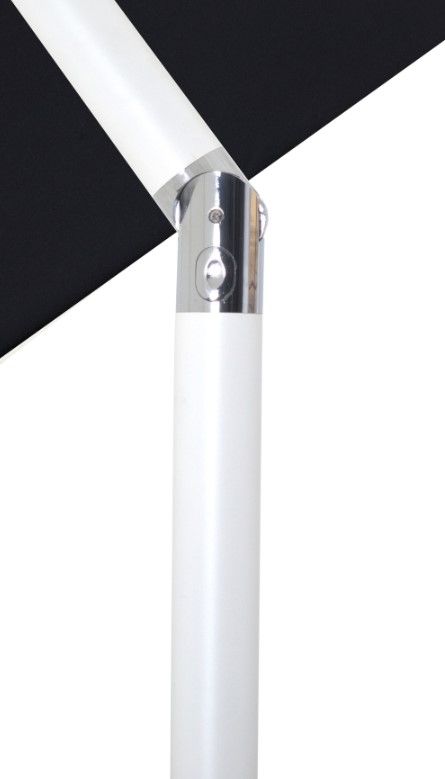 Meridian Furniture Fiji Black/Matte White/Teak Aluminum Outdoor Patio Umbrella and Base-4