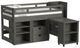 Elements International Cali Kids Gray Twin Junior Loft with Staircase-0